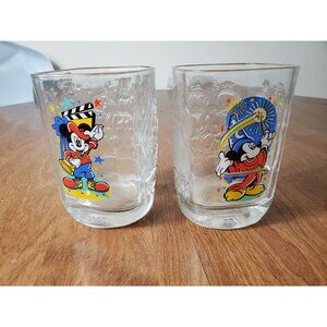 McDonalds Set of 2 Walt Disney World 2000 Glasses‎ Mickey Mouse Vintage
